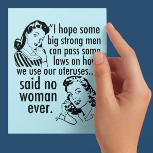 Funny Pro Choice Retro Feministische politieke Car Briefkaart