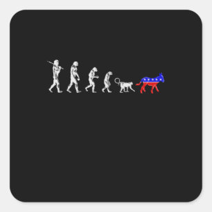Funny Pro-Democraat Anti-Republikein Devolutie Vierkante Sticker