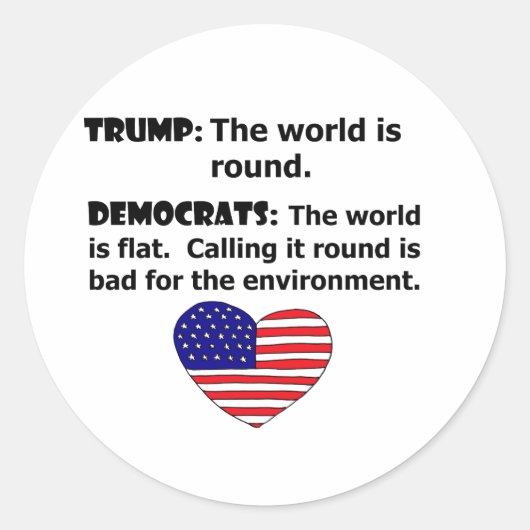 Funny Pro Trump versus de politieke democraten Ronde Sticker (Voorkant)