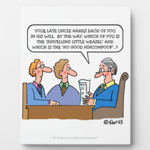 Funny Probate Lawyer Reading Will to Heirs Cartoon Fotoplaat