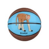 Funny proboscis aap cartoon afbeelding basketbal (Voorkant)