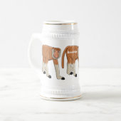 Funny proboscis aap cartoon afbeelding bierpul (Voorkant links)