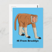 Funny proboscis aap cartoon afbeelding briefkaart (Voorkant / Achterkant)