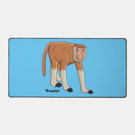 Funny proboscis aap cartoon afbeelding bureaumat (Voorkant)