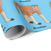 Funny proboscis aap cartoon afbeelding cadeaupapier (Rol Hoek)