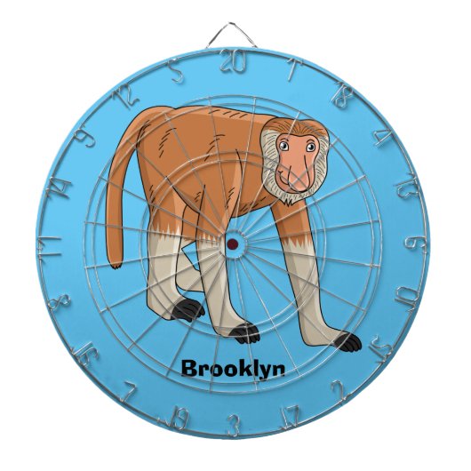 Funny proboscis aap cartoon afbeelding dartbord (Voorkant)