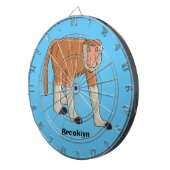 Funny proboscis aap cartoon afbeelding dartbord (Voorkant Rechts)