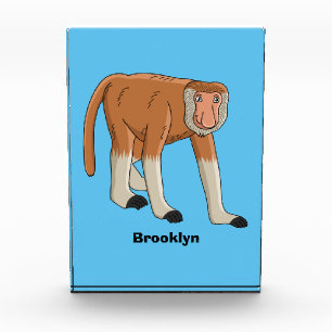 Funny proboscis aap cartoon afbeelding fotoblokken