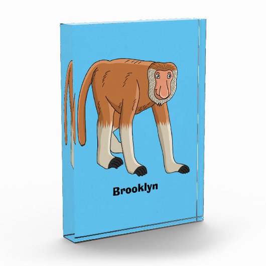 Funny proboscis aap cartoon afbeelding fotoblokken (Links)