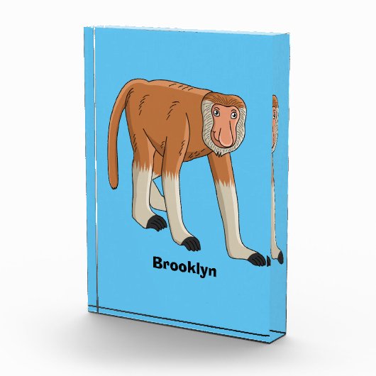 Funny proboscis aap cartoon afbeelding fotoblokken (Rechts)