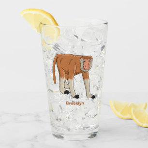 Funny proboscis aap cartoon afbeelding glas