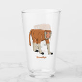 Funny proboscis aap cartoon afbeelding glas (Voorkant)