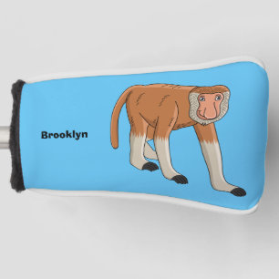 Funny proboscis aap cartoon afbeelding golfheadcover