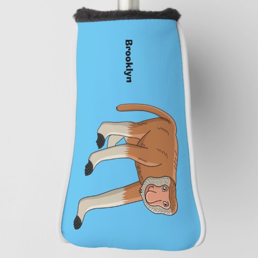Funny proboscis aap cartoon afbeelding golfheadcover (Draai 90)