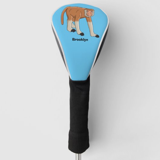 Funny proboscis aap cartoon afbeelding golfheadcover (Voorkant)