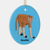 Funny proboscis aap cartoon afbeelding keramisch ornament (Rechts)