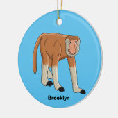 Funny proboscis aap cartoon afbeelding keramisch ornament (Links)