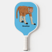Funny proboscis aap cartoon afbeelding pickleball paddle (Achterkant)