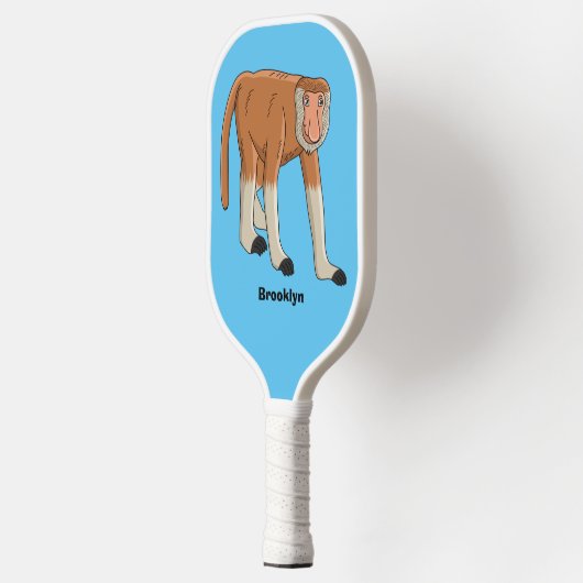 Funny proboscis aap cartoon afbeelding pickleball paddle (Links)