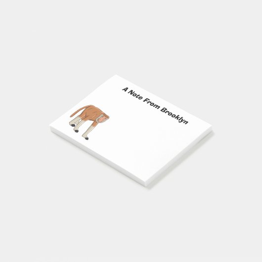 Funny proboscis aap cartoon afbeelding post-it® notes (Schuin)