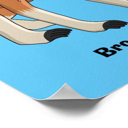 Funny proboscis aap cartoon afbeelding poster (Hoek)