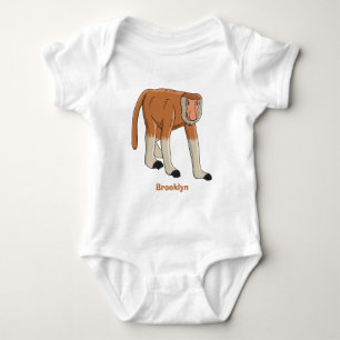 Funny proboscis aap cartoon afbeelding romper