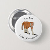 Funny proboscis aap cartoon afbeelding ronde button 5,7 cm (Voorkant /achterkant)