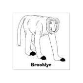 Funny proboscis aap cartoon afbeelding rubberstempel (Afrduk)