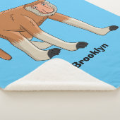 Funny proboscis aap cartoon afbeelding sherpa deken (3/4)