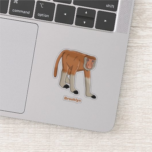 Funny proboscis aap cartoon afbeelding sticker (Detail)