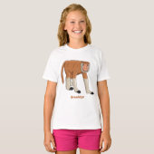 Funny proboscis aap cartoon afbeelding t-shirt (Voorkant volledig)