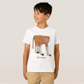 Funny proboscis aap cartoon afbeelding t-shirt (Voorkant volledig)