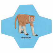 Funny proboscis aap cartoon afbeelding voetbal (Enkel)