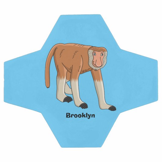 Funny proboscis aap cartoon afbeelding voetbal (Enkel)