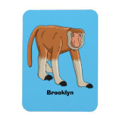 Funny proboscis monkey cartoon illustration magneet (Verticaal)