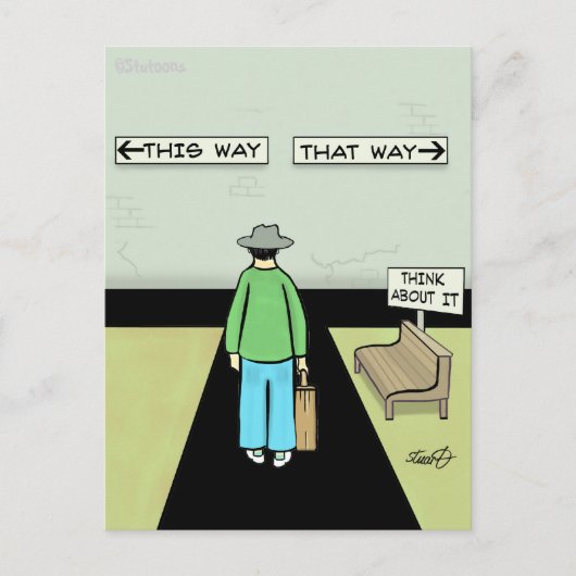 Funny Procrastination Cartoon Briefkaart (Voorkant)