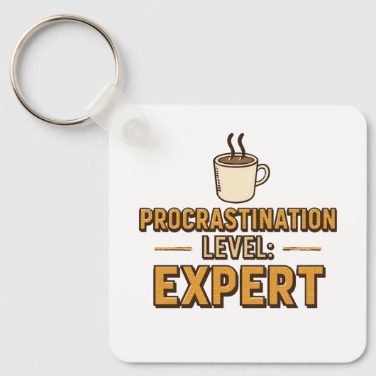 Funny "Procrastination Level Expert" Sleutelhanger (Voorkant)