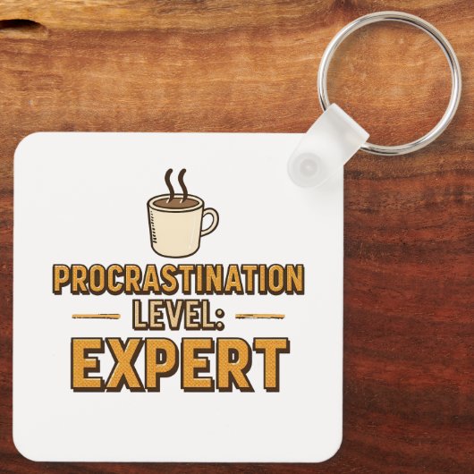 Funny "Procrastination Level Expert" Sleutelhanger (Achterkant)