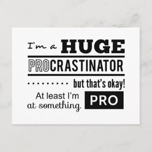 Funny Procrastinator Quote Briefkaart