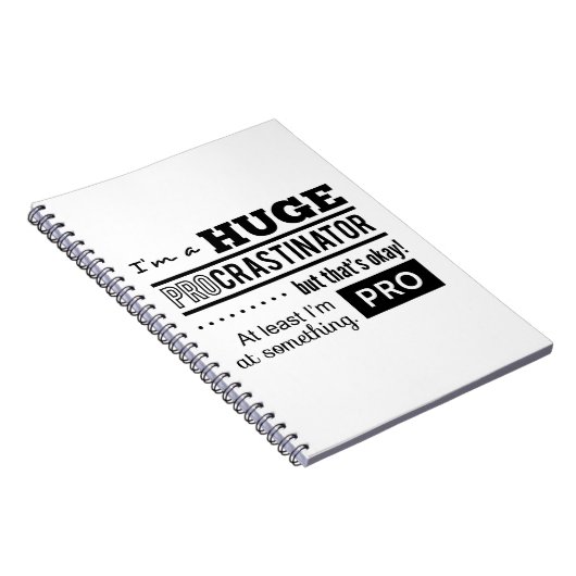 Funny Procrastinator Quote Notitieboek (Rechterzijde)