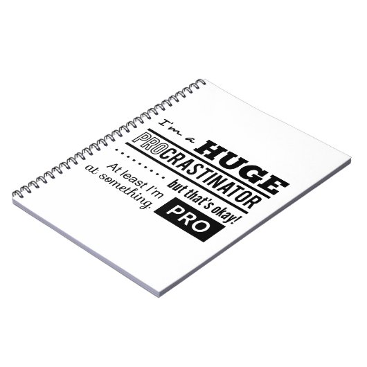 Funny Procrastinator Quote Notitieboek (Linkerzijde)