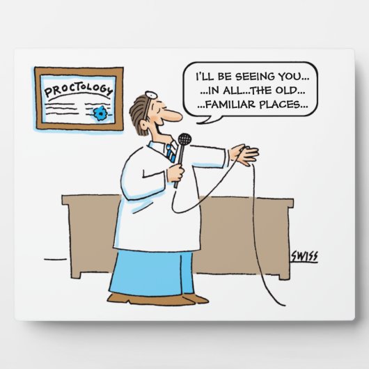 Funny Proctologist Karaoke Cartoon Art Proctology Fotoplaat (Voorkant)