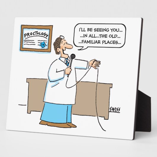 Funny Proctologist Karaoke Cartoon Art Proctology Fotoplaat (Zijkant)