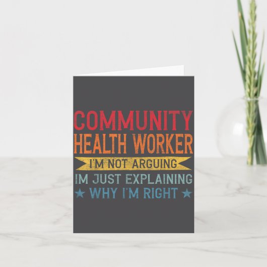 Funny Profession Quote Community Health Worker  Kaart (Voorkant)