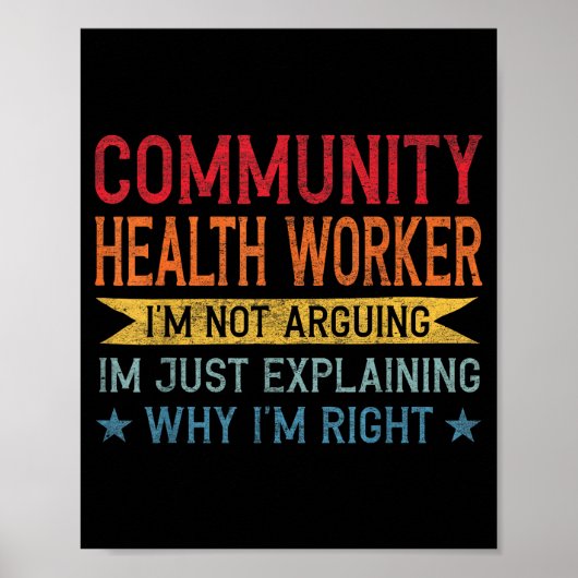 Funny Profession Quote Community Health Worker  Poster (Voorkant)