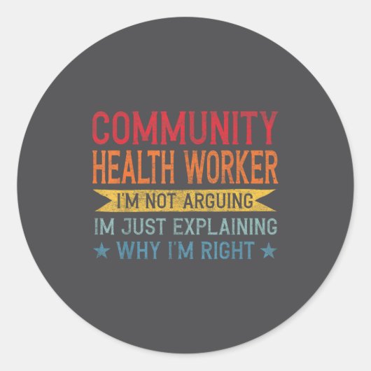 Funny Profession Quote Community Health Worker  Ronde Sticker (Voorkant)