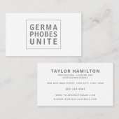 Funny Professional Cleaning Service Germaphobes Visitekaartje (Voorkant / Achterkant)