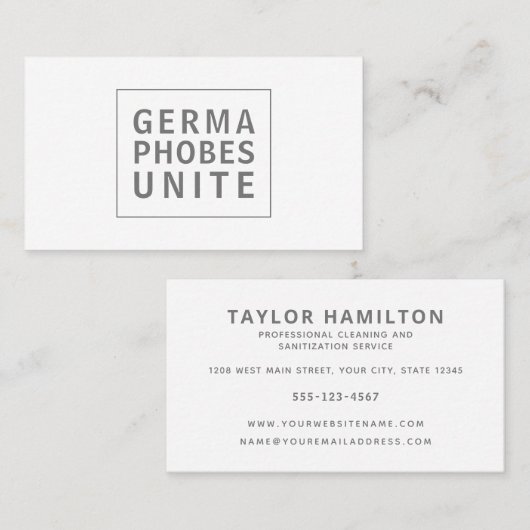 Funny Professional Cleaning Service Germaphobes Visitekaartje (Voorkant / Achterkant)