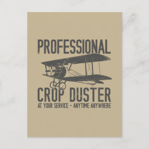 Funny Professional Crop Duster Fart Joke Gift Briefkaart