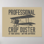Funny Professional Crop Duster Fart Joke Gift Poster (Voorkant)